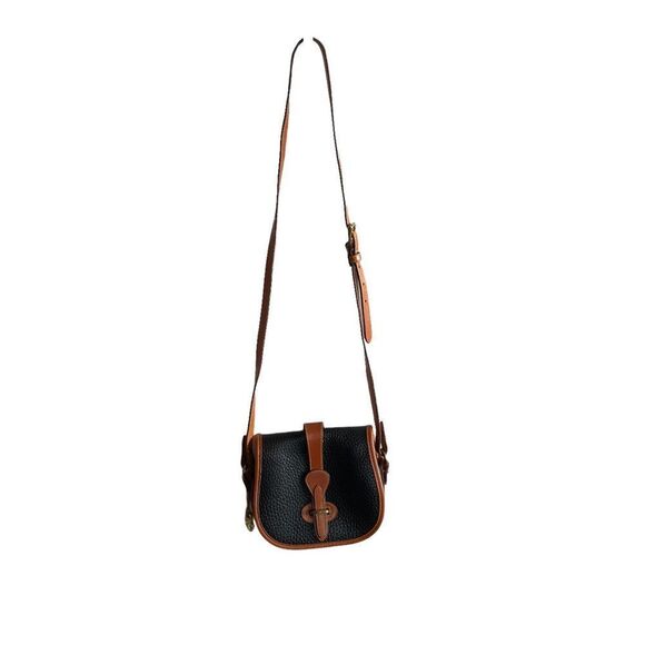 Dooney and Bourke ~Vintage ~ black with tan ~ crossbody bag ~ made in USA - Picture 3 of 12